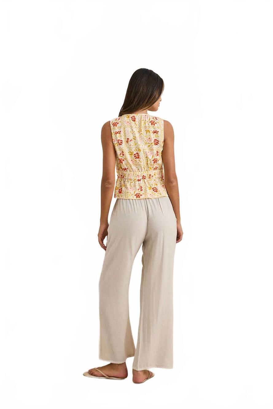 NEW RHYTHM. wildflower tie front top in white - Picture 3 of 4